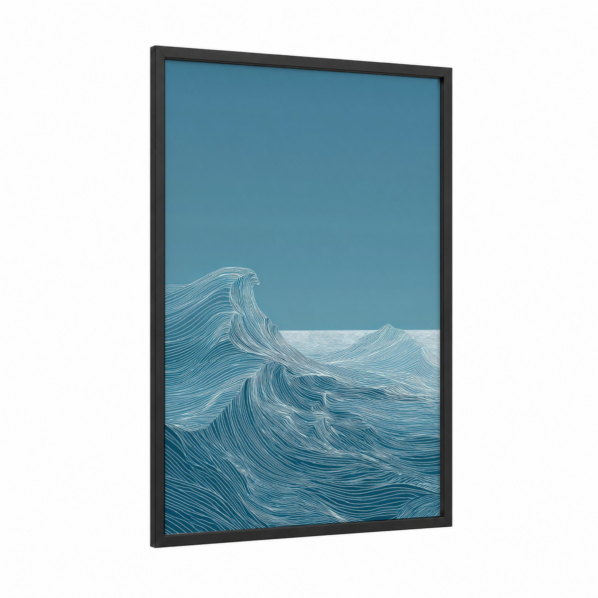 Abstract Ocean Wave Line Art Print Wall Art
