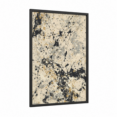 Abstract Expressionism Black Gold Splatter Wall Art