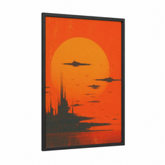 Alien Invasion Sci-Fi Sunset Wall Art