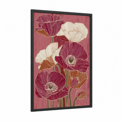 Abstract Poppy Flower Line Art Print Wall Art