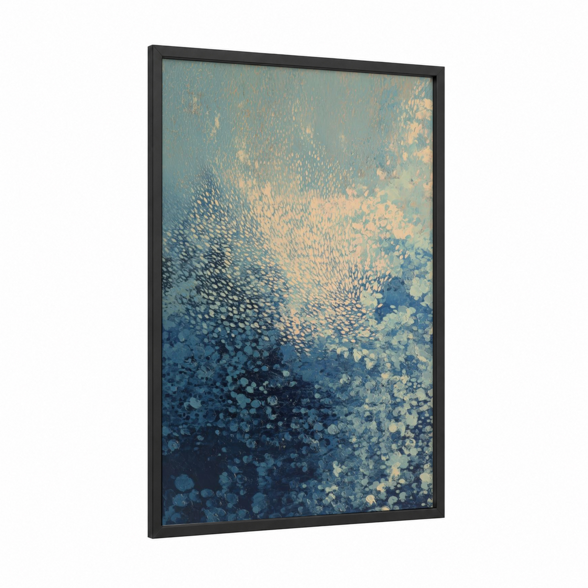 Abstract Fishing Scene Golden Light Wall Art