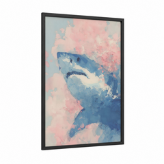 Abstract Blue Shark Watercolor Wall Art