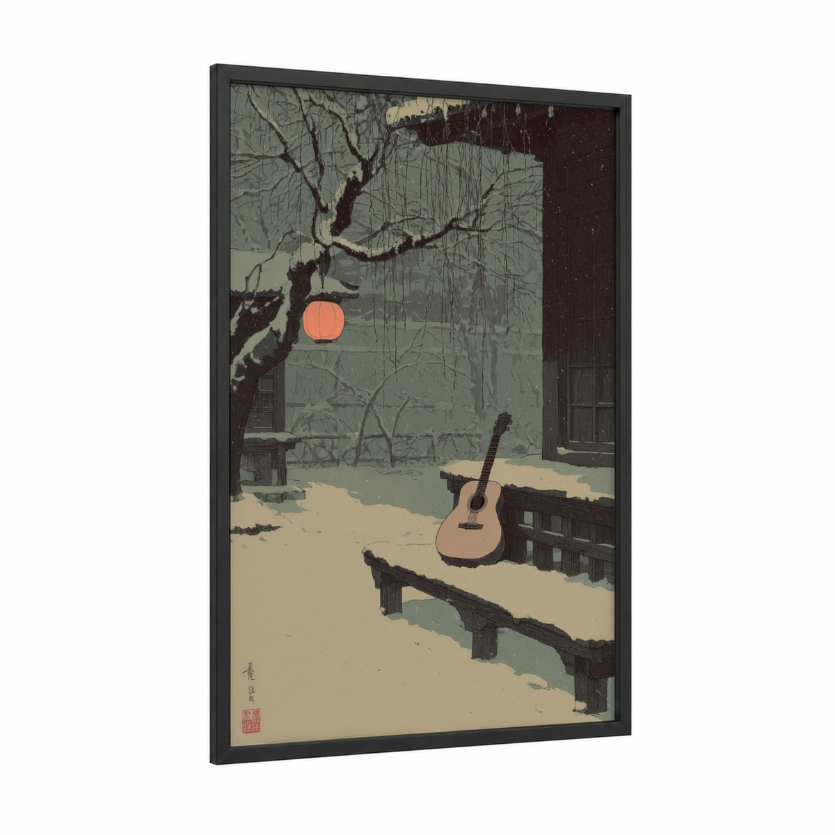 Acoustic Guitar Winter Solitude Wall Art