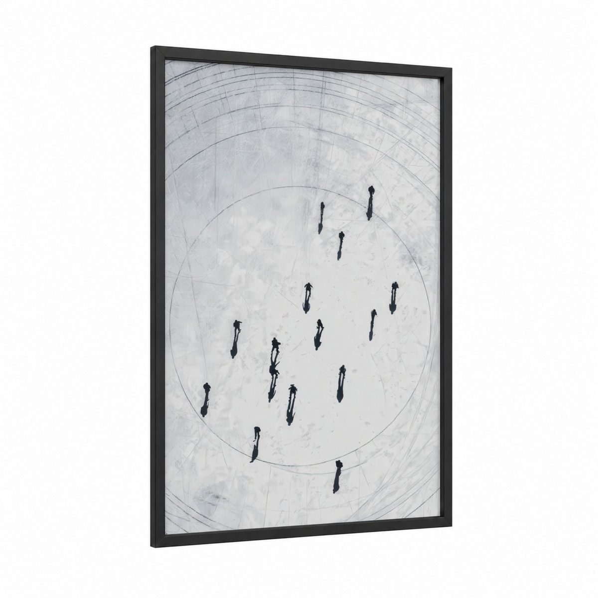 Aerial Ice Skating Circle Minimalist Wall Art