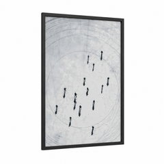 Aerial Ice Skating Circle Minimalist Wall Art