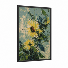Abstract Splatter Sunflower Yellow Wall Art