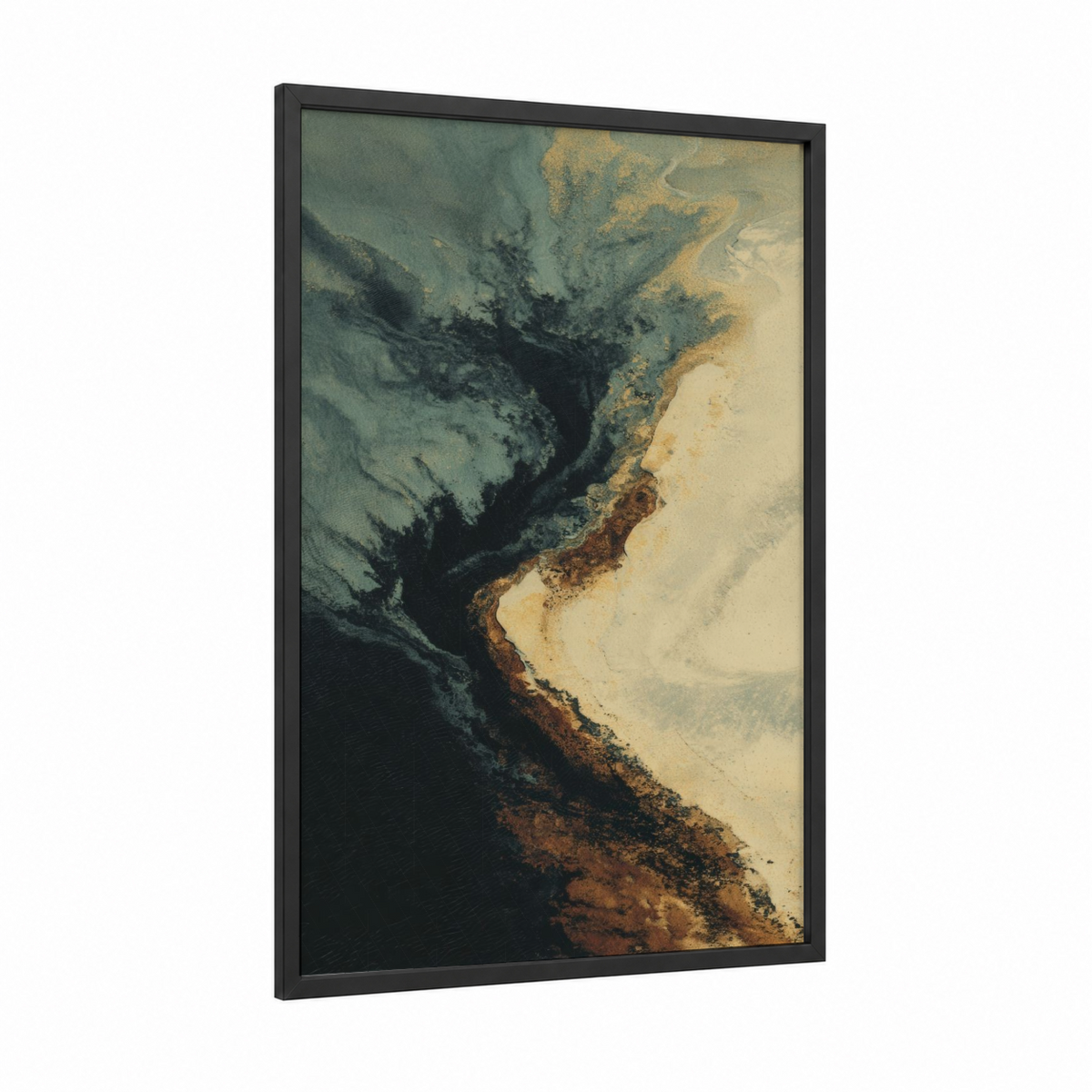 Aerial Coastal Erosion Sandy Beach Wall Art