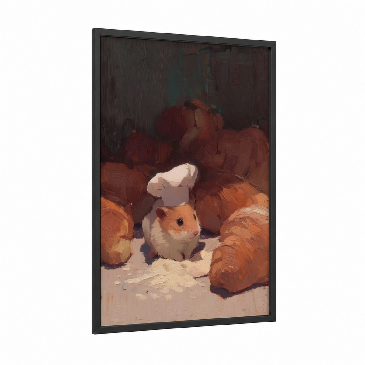 Adorable Hamster Among Pumpkins Wall Art