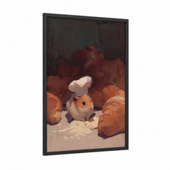 Adorable Hamster Among Pumpkins Wall Art