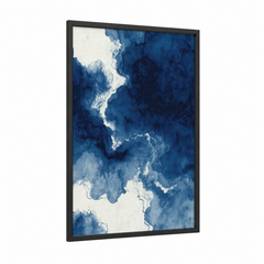 Abstract Blue Nebula Cosmic Wall Art
