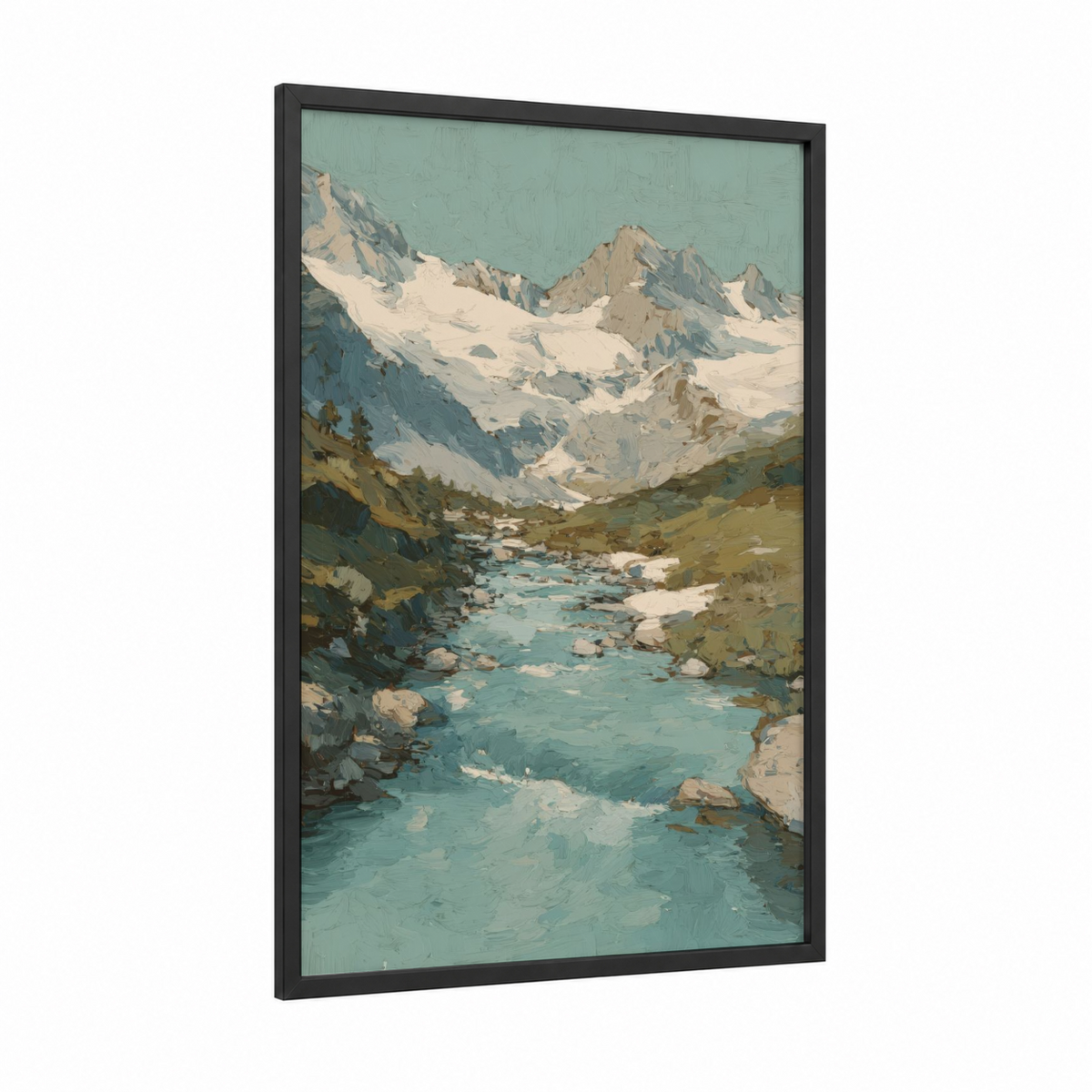 Alpine Mountain Stream Landscape Wall Art