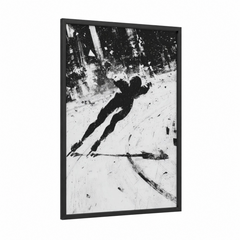 Aerial Ice Skater Black White Photography Wall Art