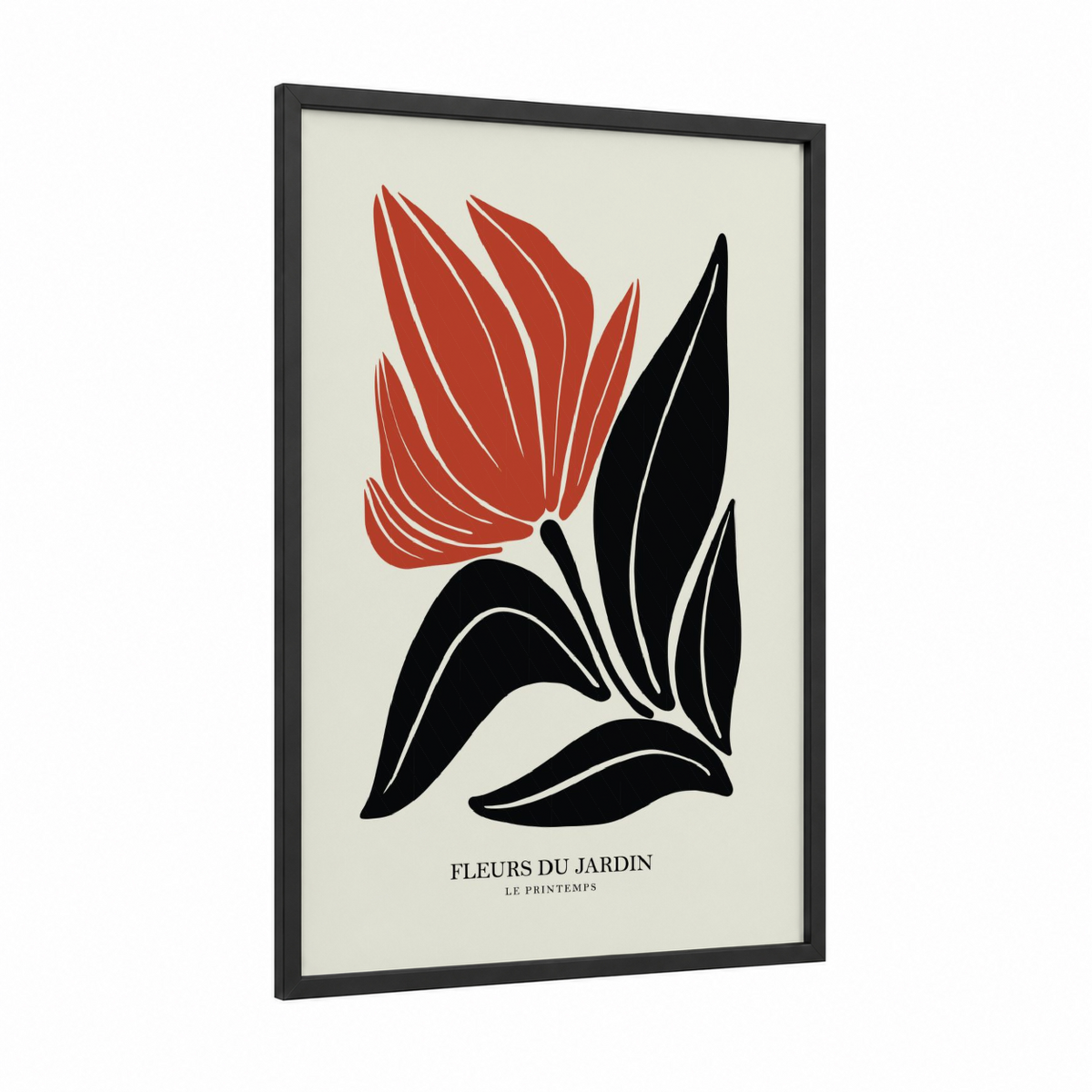 Abstract Crimson Flower Modern Wall Art