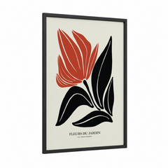 Abstract Crimson Flower Modern Wall Art