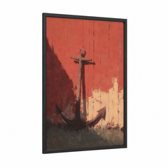 Anchor Nautical Weathered Red Wall Art