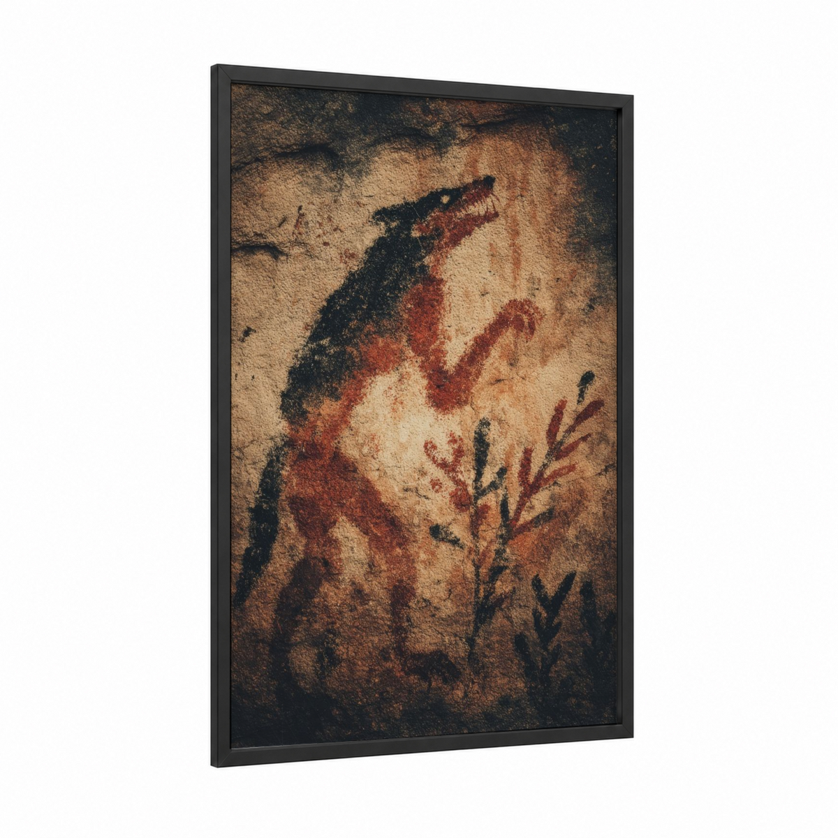 Ancient Werewolf Cave Art Mythical Wall Art