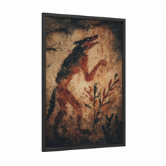 Ancient Werewolf Cave Art Mythical Wall Art