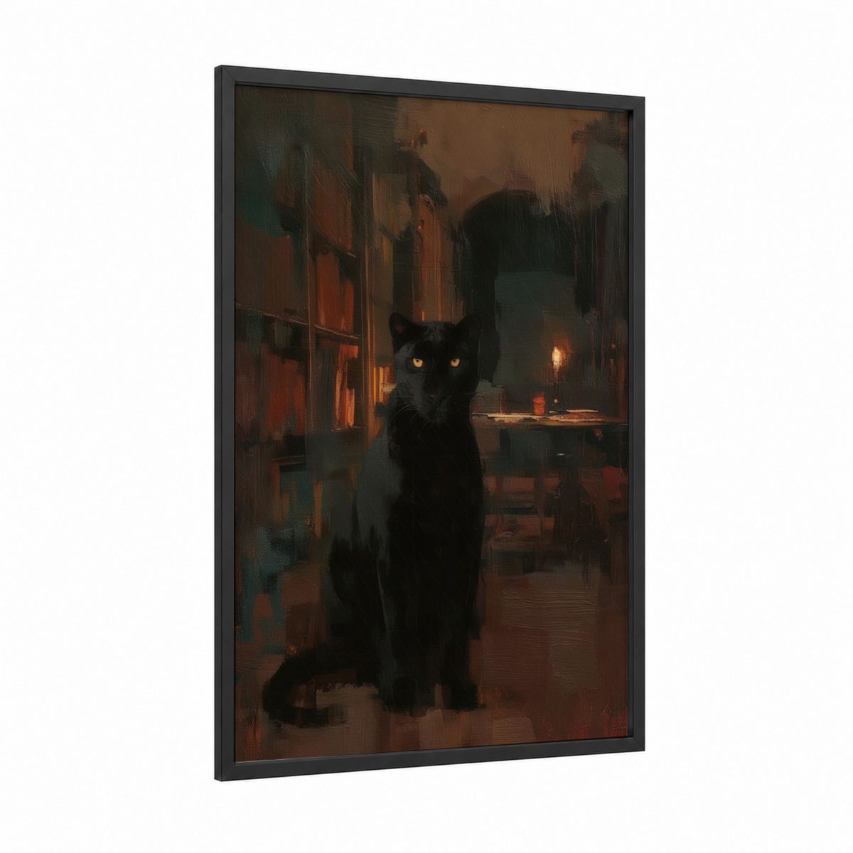 Amber-Eyed Panther in Warm Light Wall Art