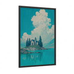 Alpine Chapel Turquoise Lake Reflection Wall Art