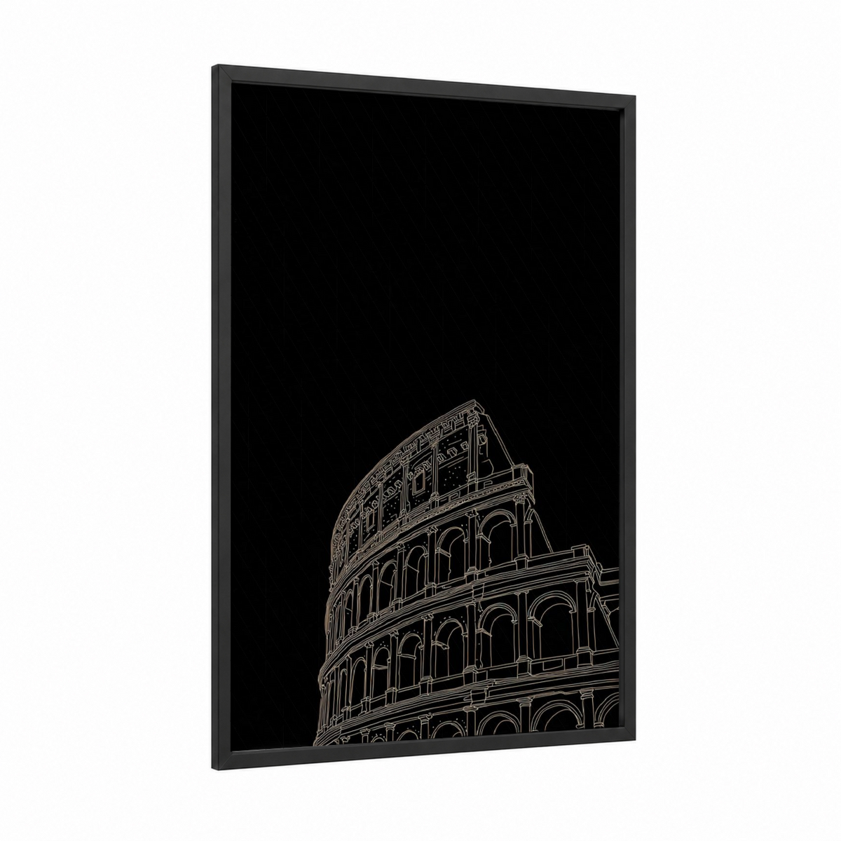 Ancient Colosseum Line Art Illustration Wall Art
