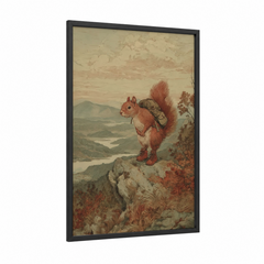 Adventure Squirrel Mountain Landscape Wall Art