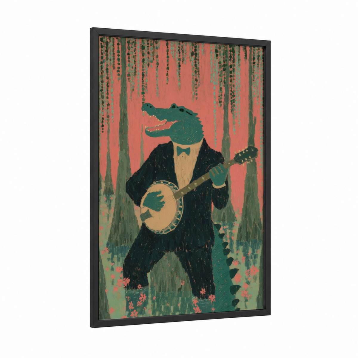 Alligator Musician Mardi Gras Wall Art