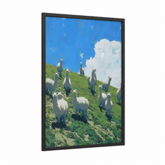 Alpine Alpaca Herd Mountain Meadow Wall Art