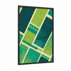 Aerial Soccer Fields Geometric Sport Wall Art