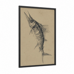 Anatomical Wahoo Detailed Ink Drawing Wall Art
