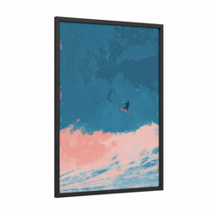 Aerial Kite Surfer Over Ocean Waves Wall Art
