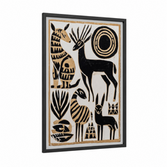 African Wildlife Abstract Traditional Wall Art