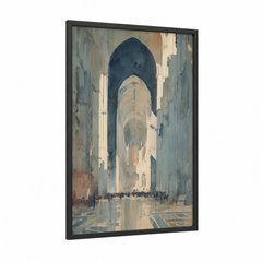 Amiens Cathedral Interior Architectural Watercolor Wall Art