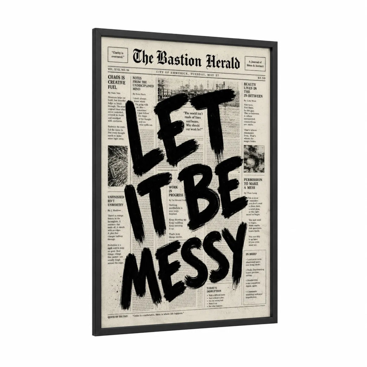 Abstract Expressionist Typography Wall Art
