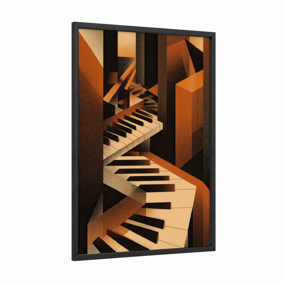 Abstract Piano Keys Art Deco Illustration Wall Art