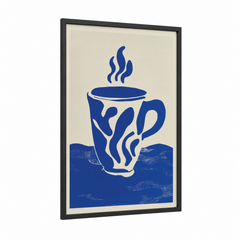 Abstract Coffee Cup with Steam Illustration Wall Art