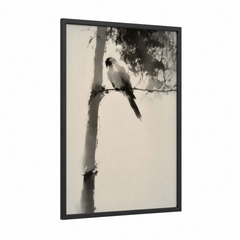 African Parrot Monochrome Branch Wall Art