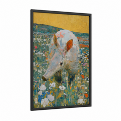 Aardvark Wildflower Field Illustration Wall Art