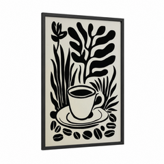 Abstract Flower Coffee Cup Botanical Wall Art