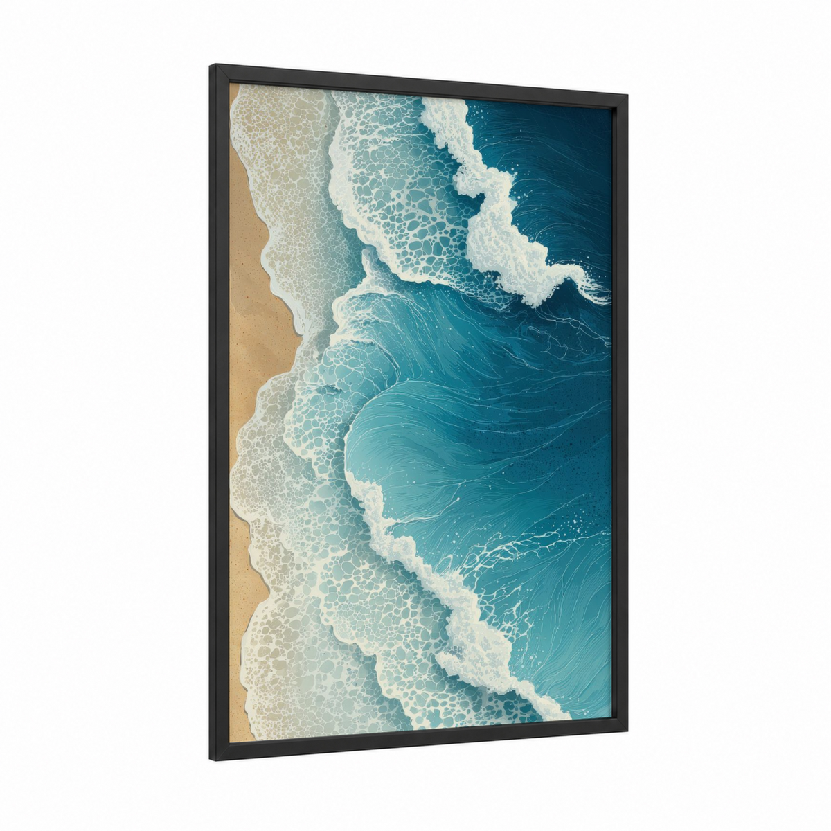 Aerial ocean waves beach art print Wall Art