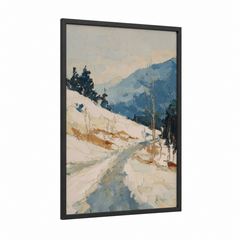 Alpine Winter Landscape with Snowy Mountains Wall Art