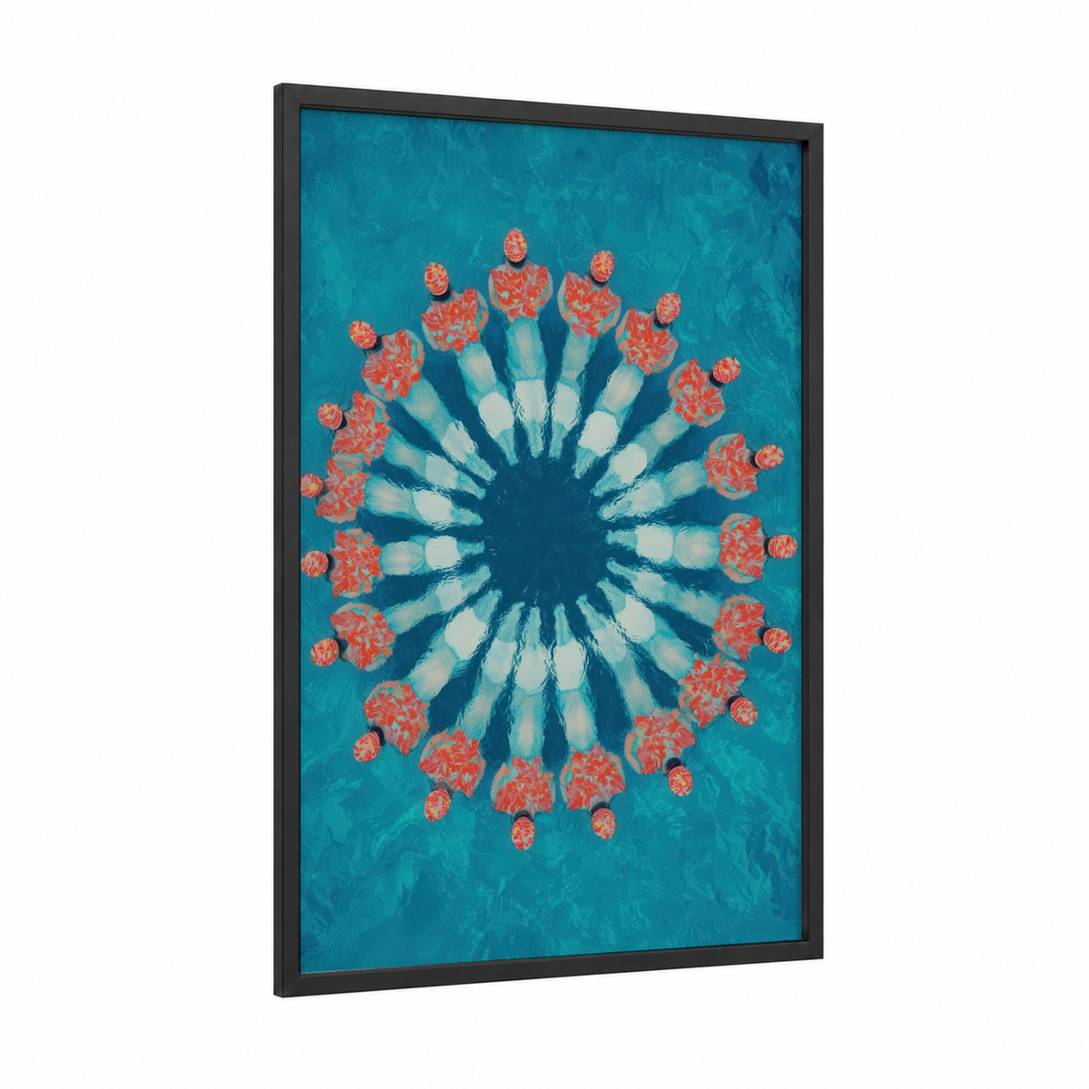 Aerial Pool Circle Swimming Pattern Wall Art
