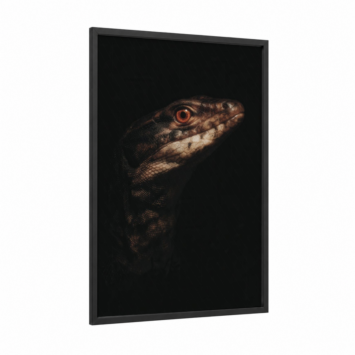 Amber-Eyed Lizard Wildlife Portrait Wall Art