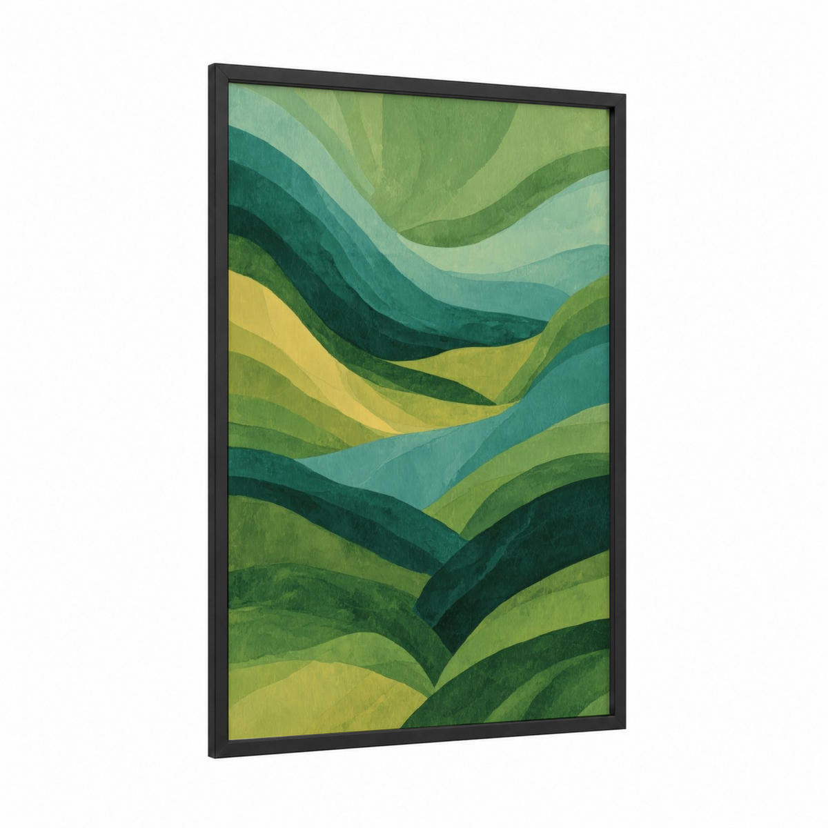 Abstract Green Field Landscape Wall Art
