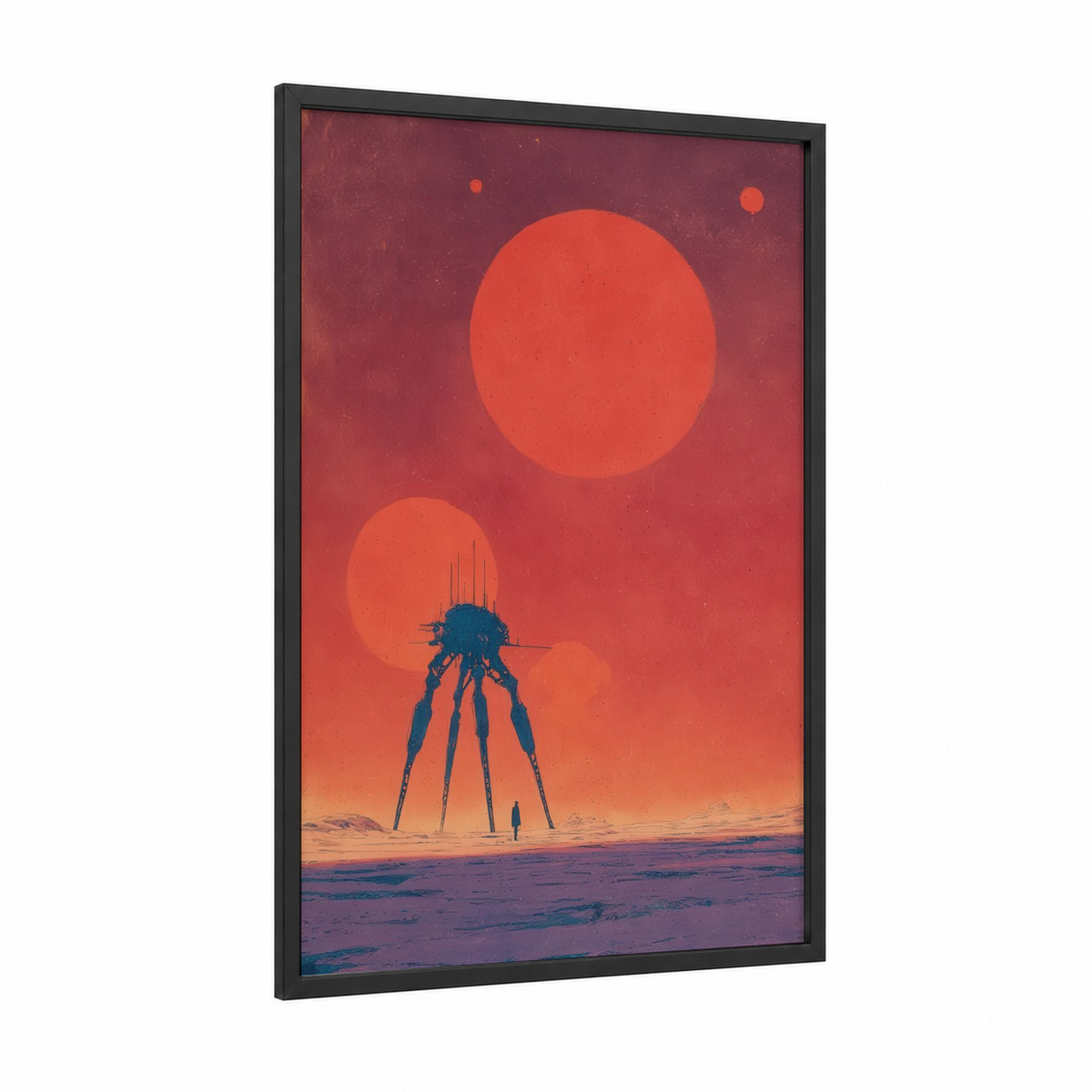 Alien Walker Sci-Fi Desert Landscape Wall Art