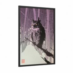 Amber-Eyed Owl in Forest Branches Wall Art