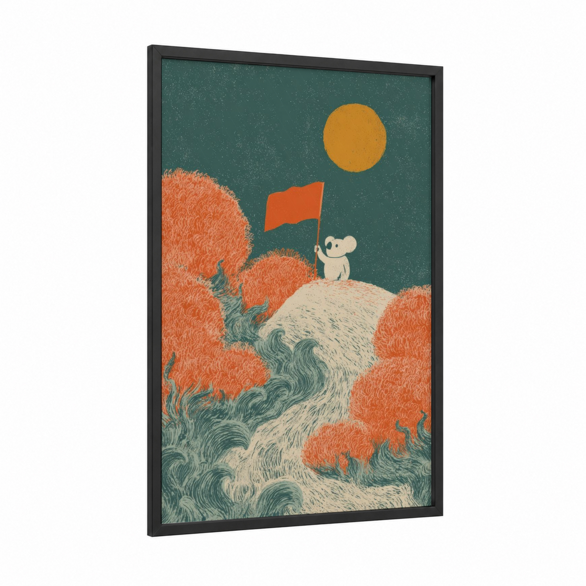 Ambitious Koala Flag Summit Art Wall Art