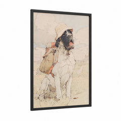 Adventure Mastiff Watercolor Illustration Wall Art