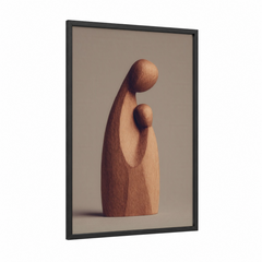 Abstract Mother Wooden Sculpture Wall Art