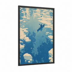 Aerial Kayak Paddler Minimalist Wall Art