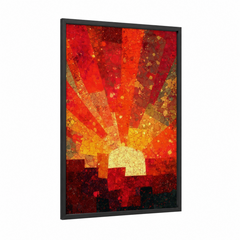 Abstract Radiant Sunrise Geometric Wall Art